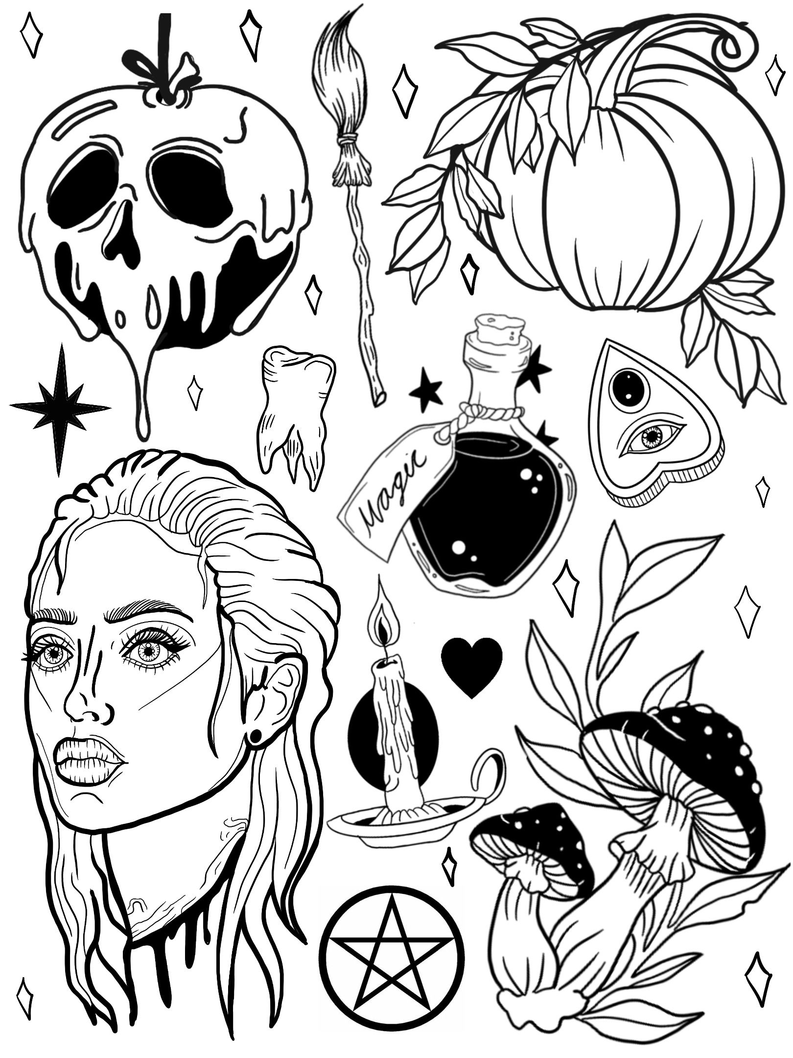 32 Baddie Aesthetic Coloring Pages Printable 3