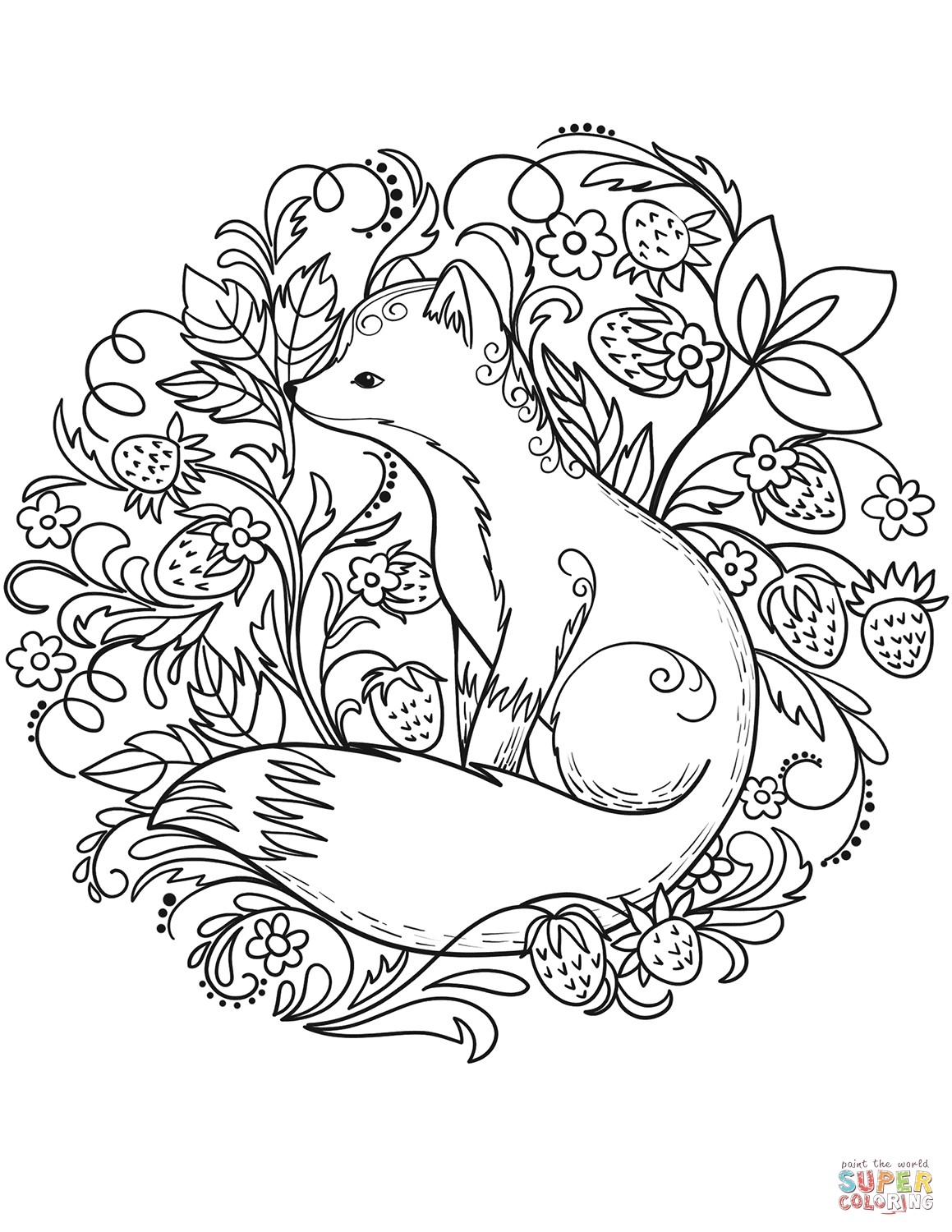 32 Fox Animal Coloring Pages Printable 14