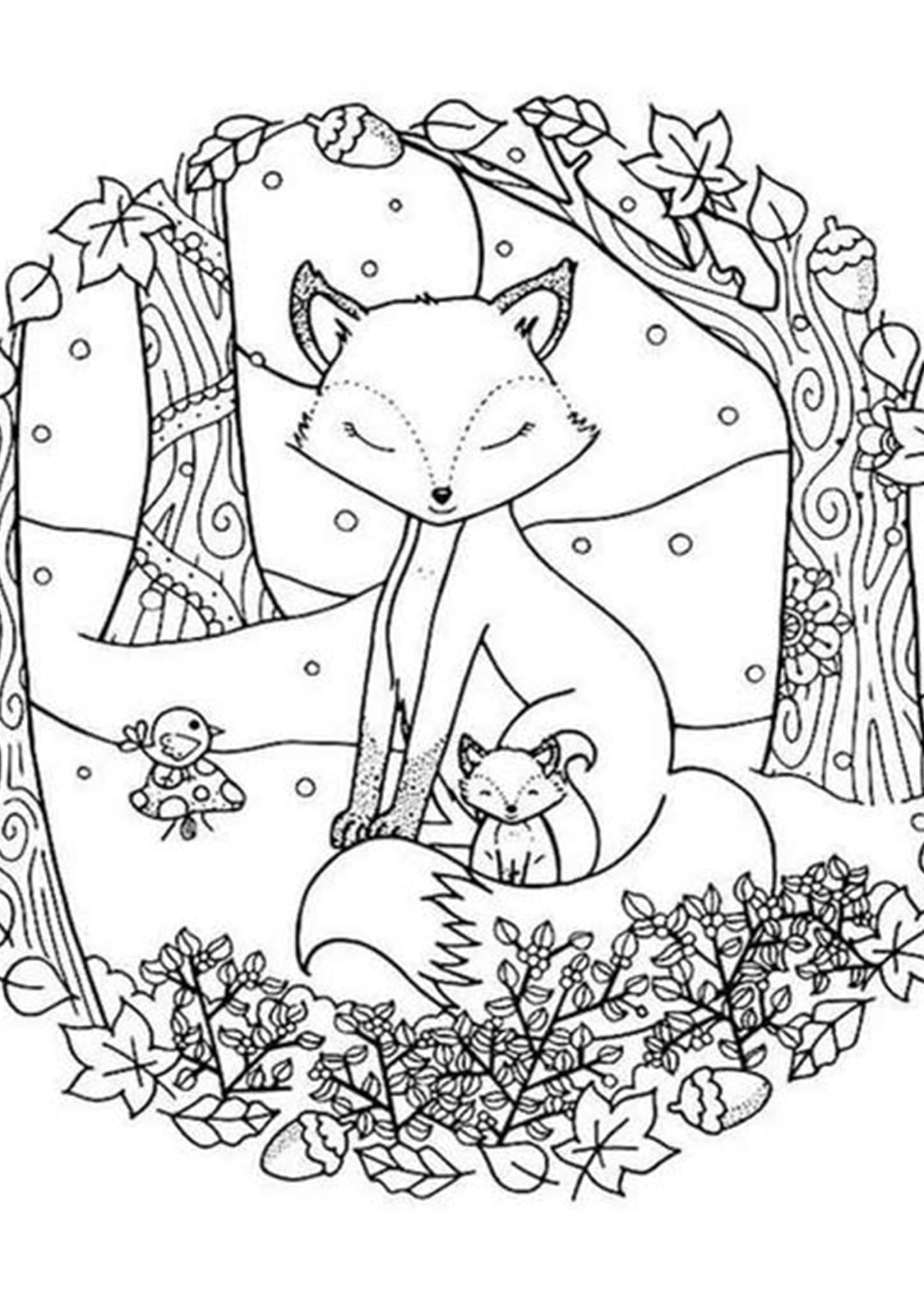 32 Fox Animal Coloring Pages Printable 19