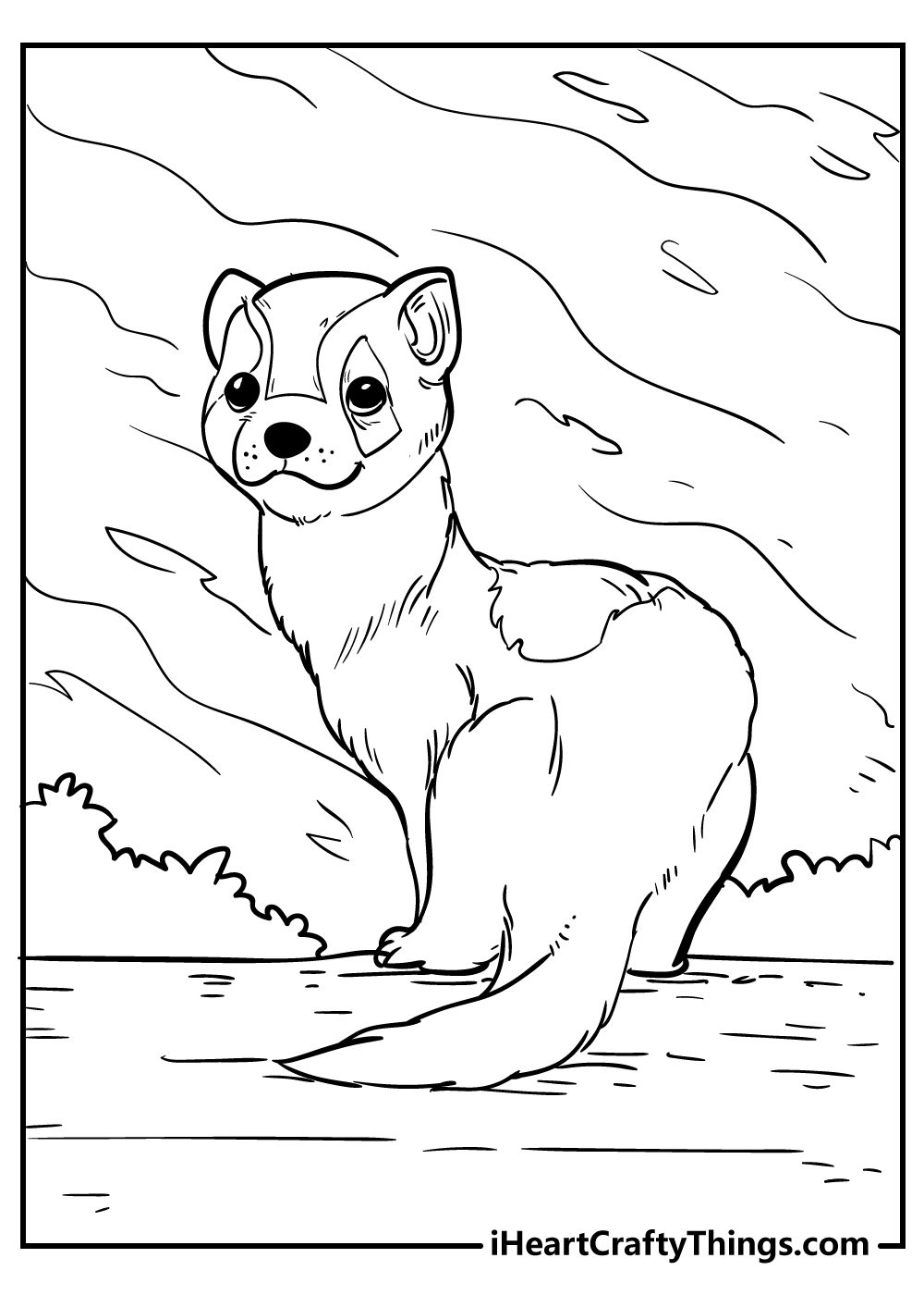 32 Playful Ferrets Coloring Pages Printable 25