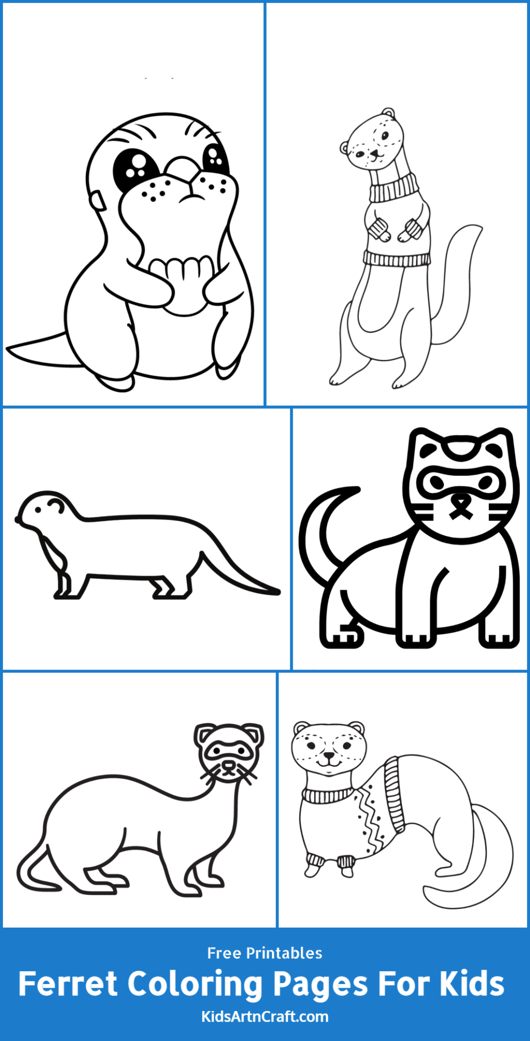 32 Playful Ferrets Coloring Pages Printable 30