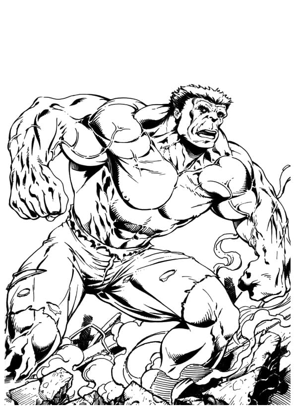 32 Powerful Hulk Coloring Pages Printable 12