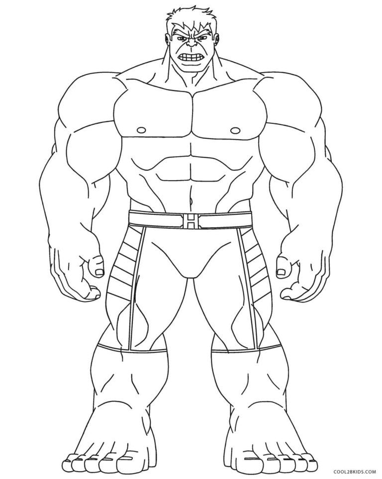 32 Powerful Hulk Coloring Pages Printable 3