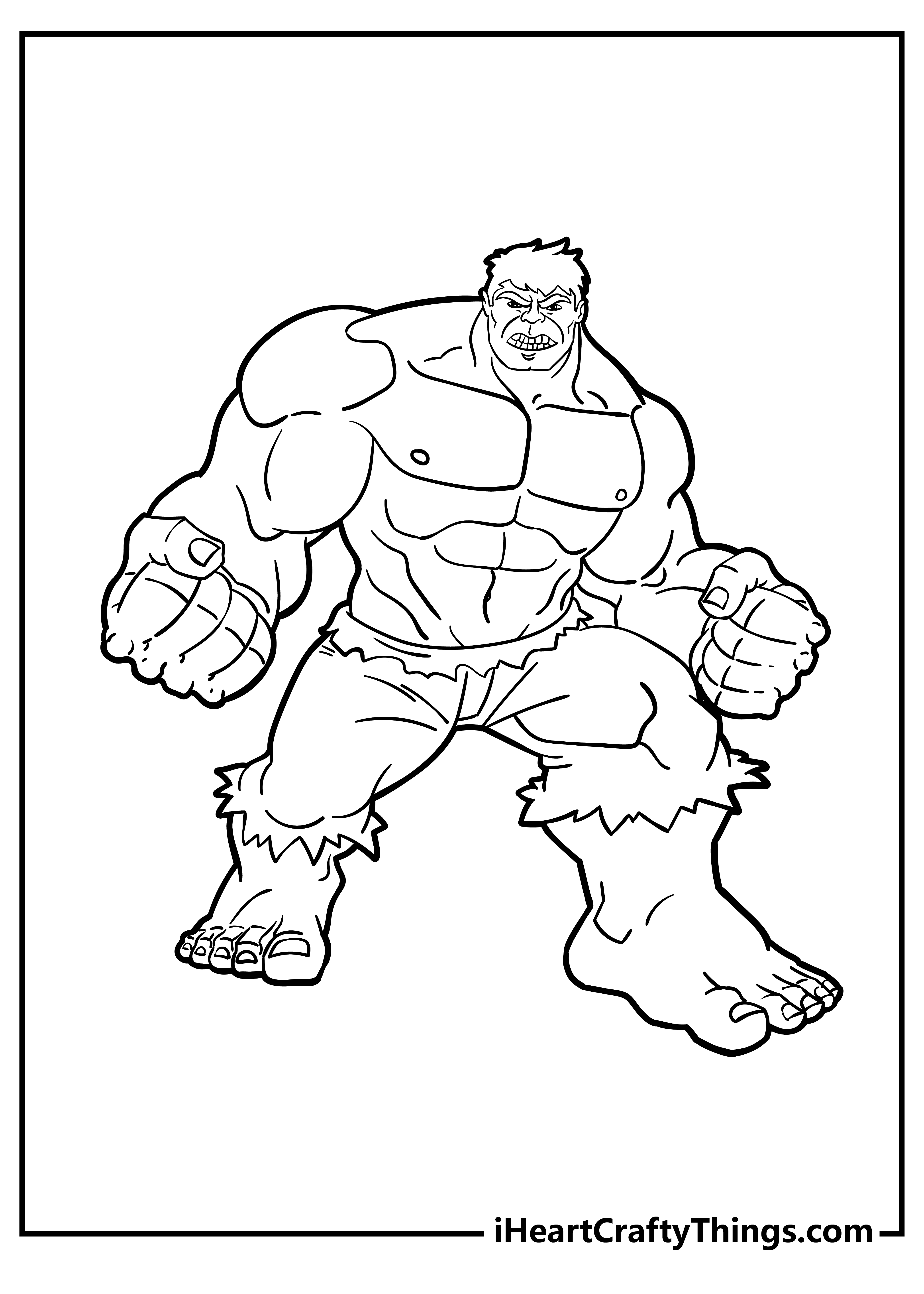 32 Powerful Hulk Coloring Pages Printable 7