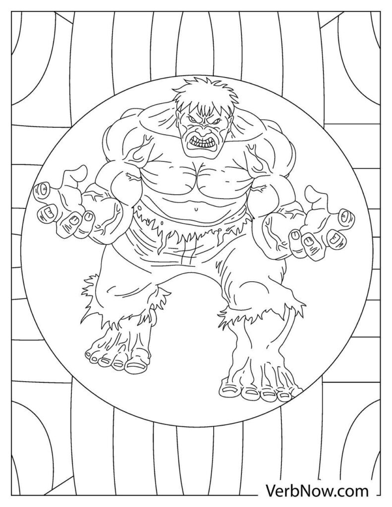 32 Powerful Hulk Coloring Pages Printable 8