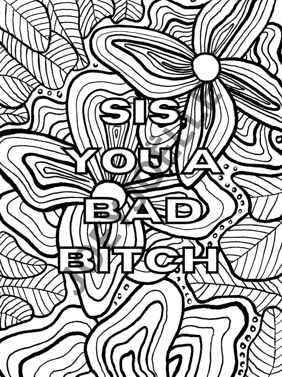 32 Relaxing Adult Baddie Coloring Pages Printable 1