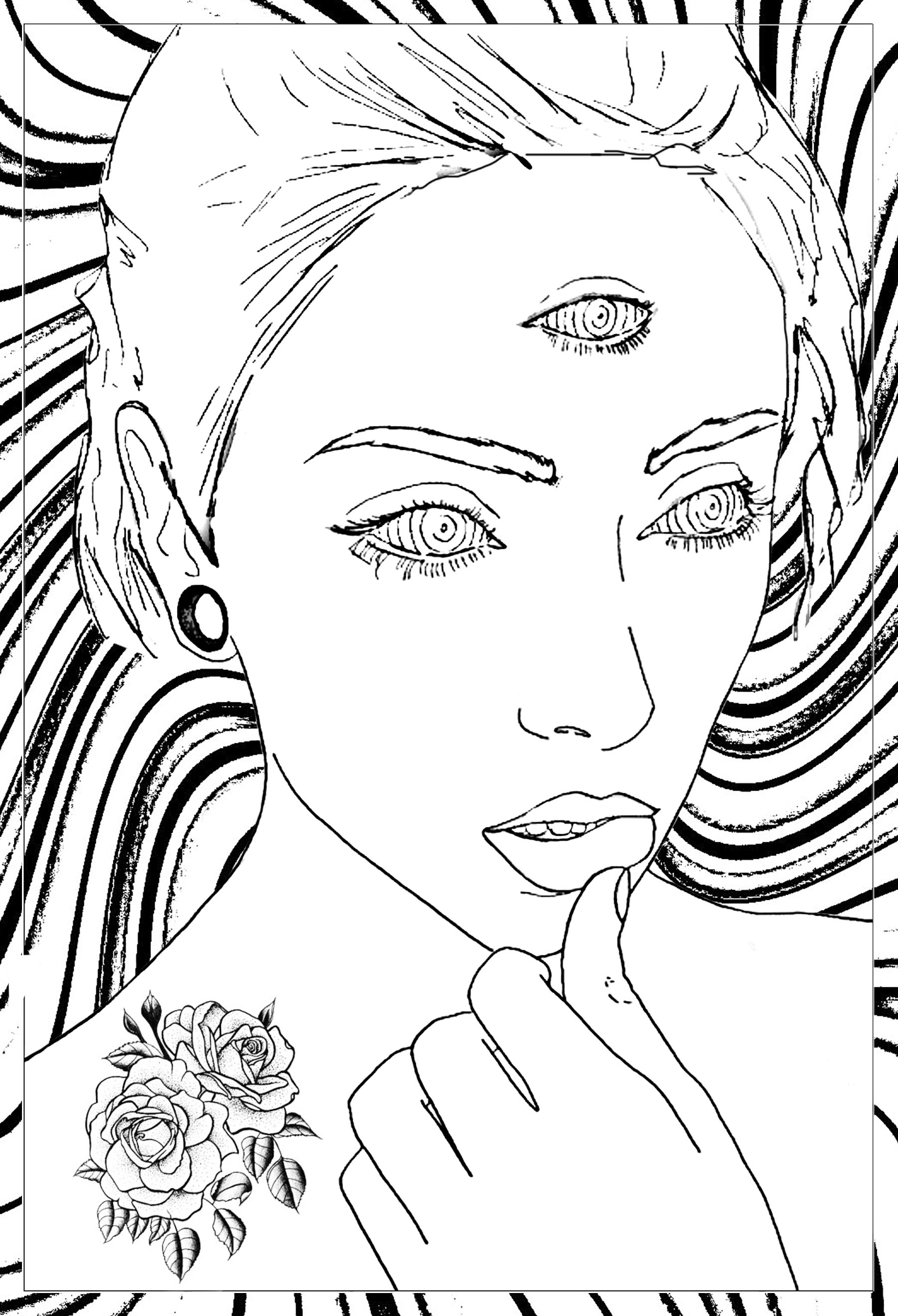 32 Relaxing Adult Baddie Coloring Pages Printable 13