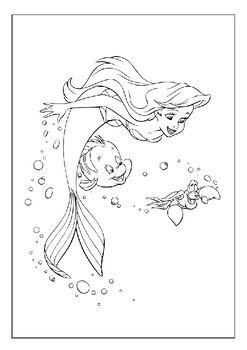 33 Beautiful Mermaid Coloring Pages Ariel Printable 11