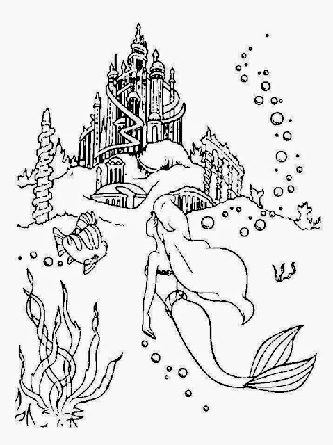 33 Beautiful Mermaid Coloring Pages Ariel Printable 12