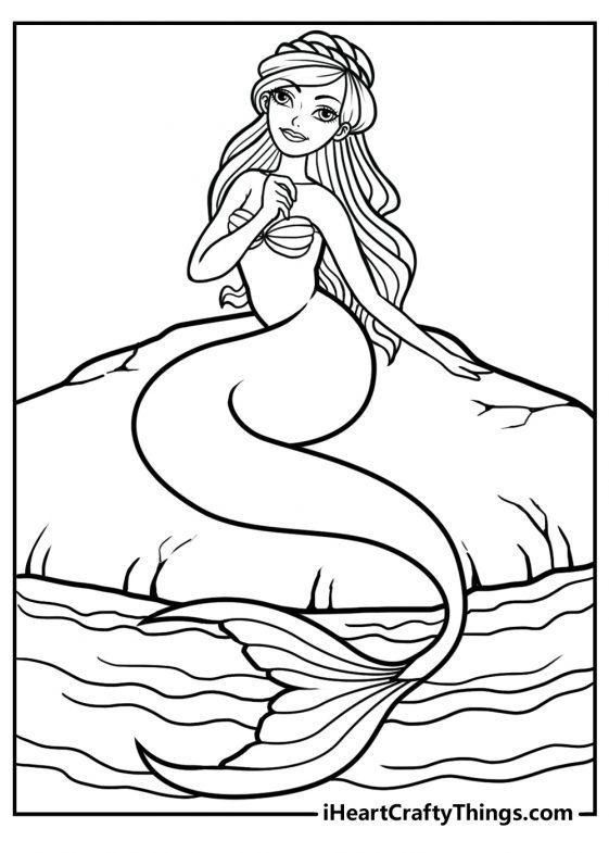 33 Beautiful Mermaid Coloring Pages Ariel Printable 17