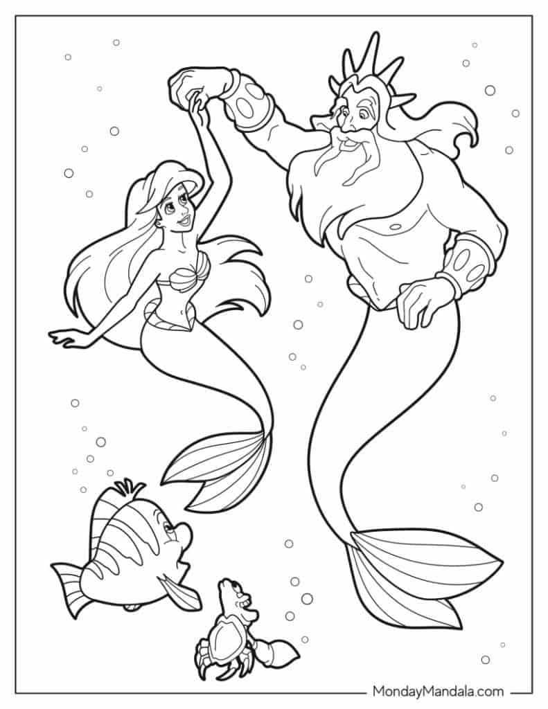 33 Beautiful Mermaid Coloring Pages Ariel Printable 21