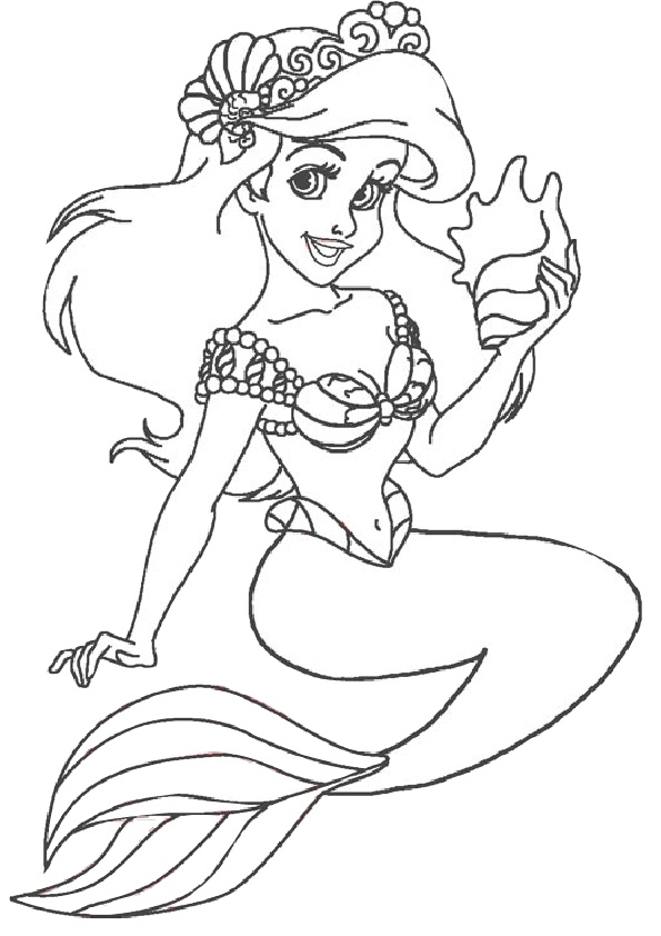 33 Beautiful Mermaid Coloring Pages Ariel Printable 26