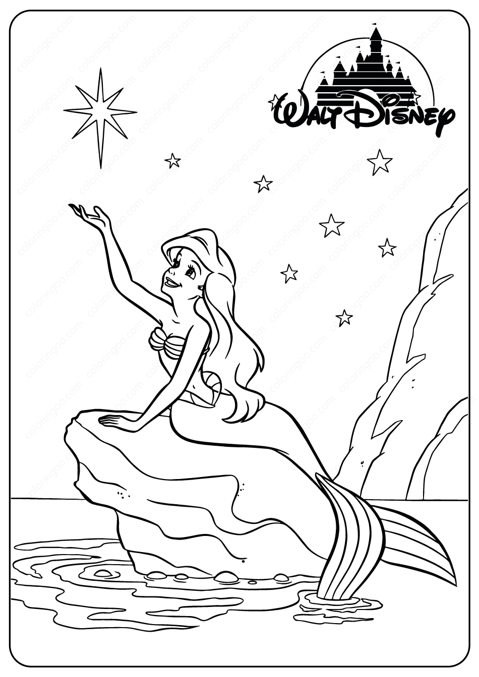 33 Beautiful Mermaid Coloring Pages Ariel Printable 33