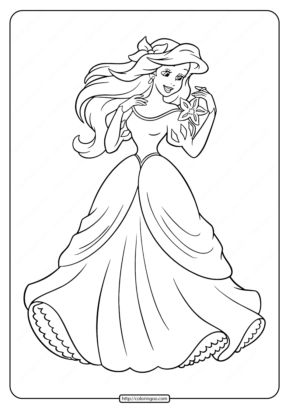 33 Beautiful Mermaid Coloring Pages Ariel Printable 8