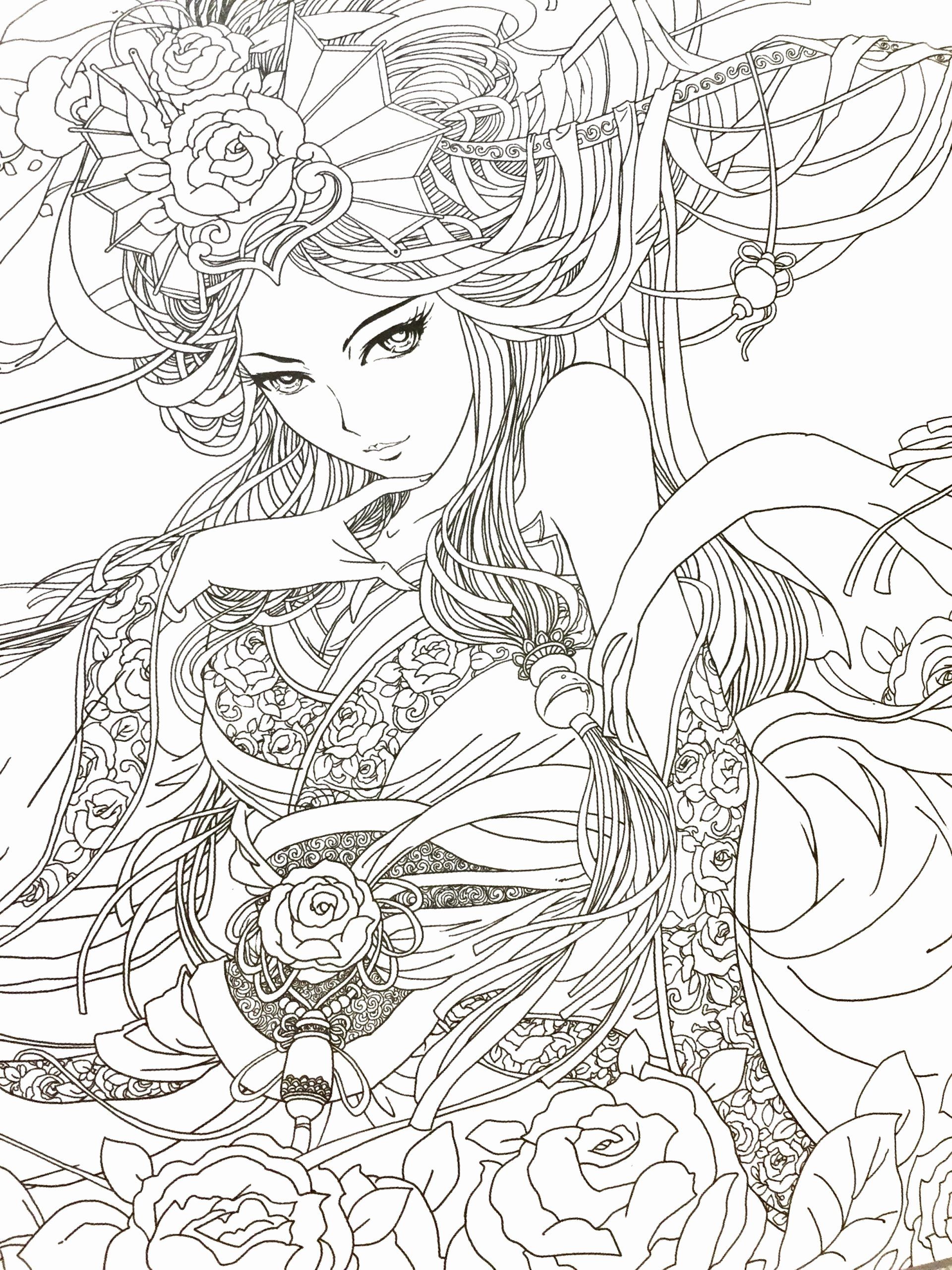 33 Cute Manga Coloring Pages Printable 19