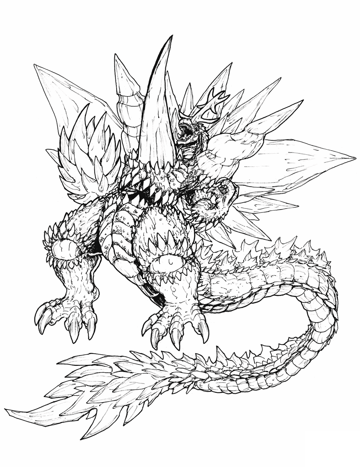 33 Epic Godzilla Coloring Pages Printable 13