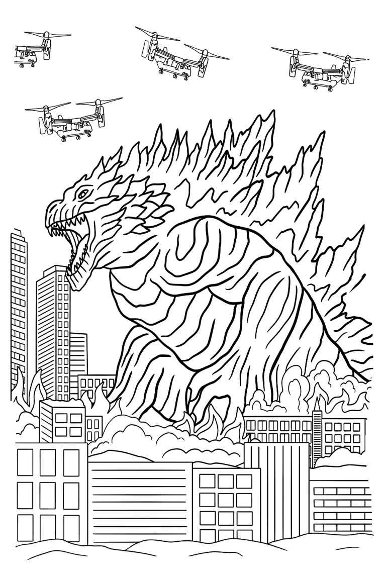 33 Epic Godzilla Coloring Pages Printable 24