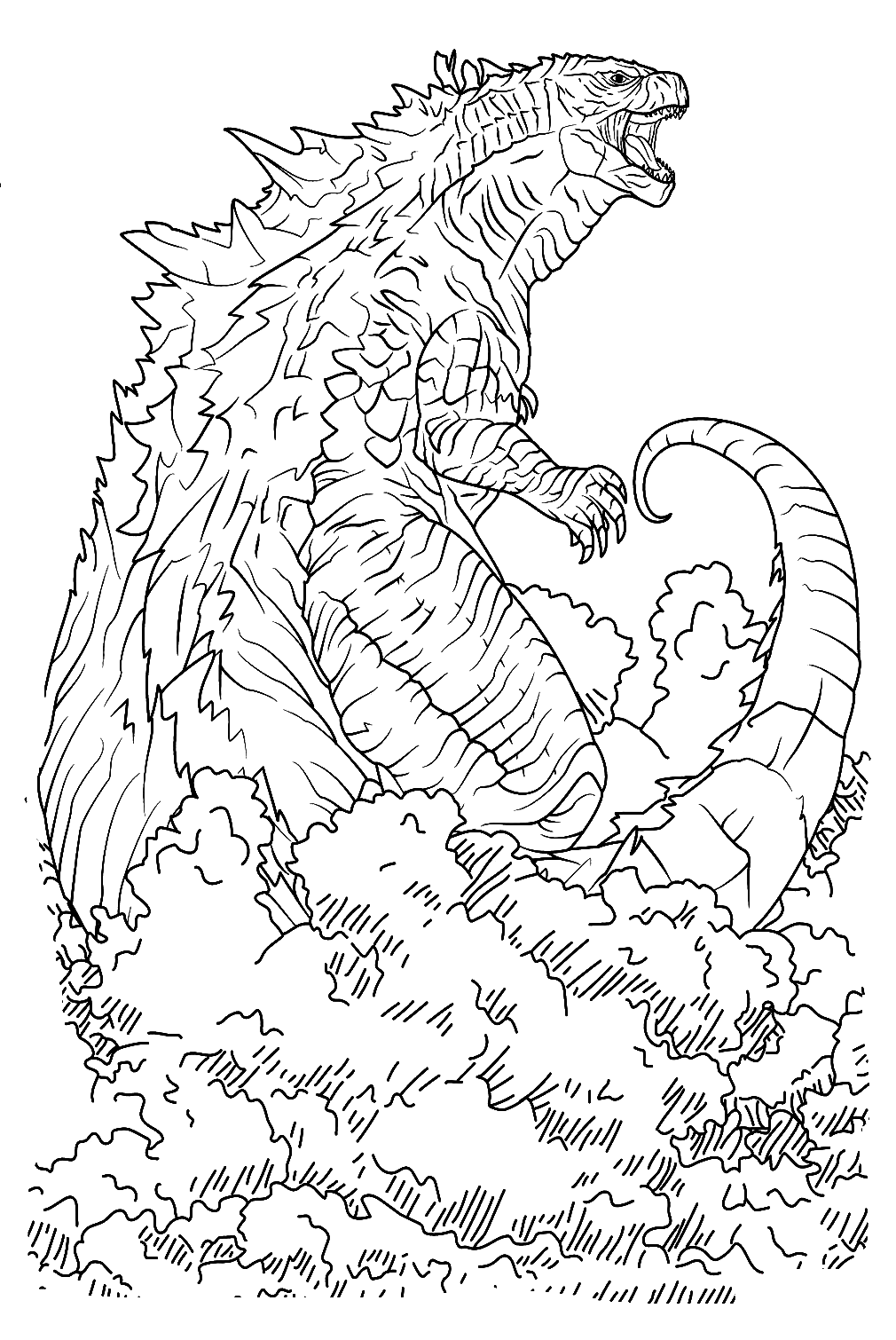 33 Epic Godzilla Coloring Pages Printable 7