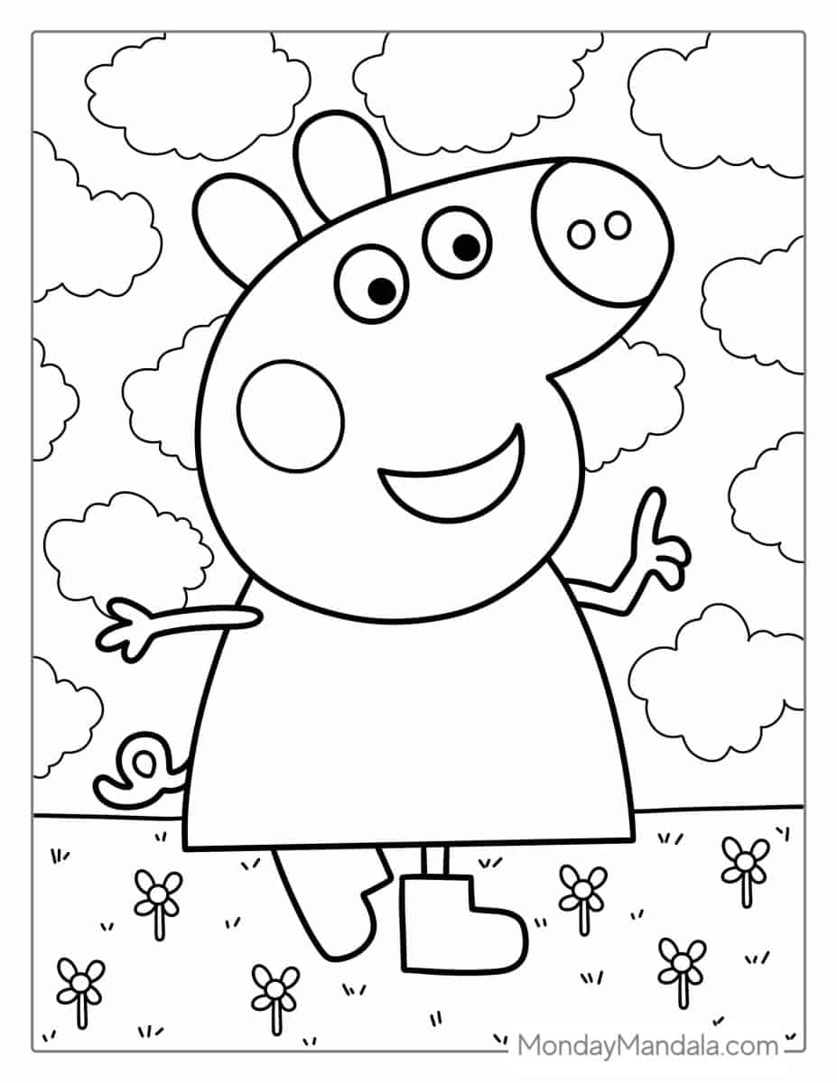 33 Fun Peppa Pig Coloring Pages Printable 1