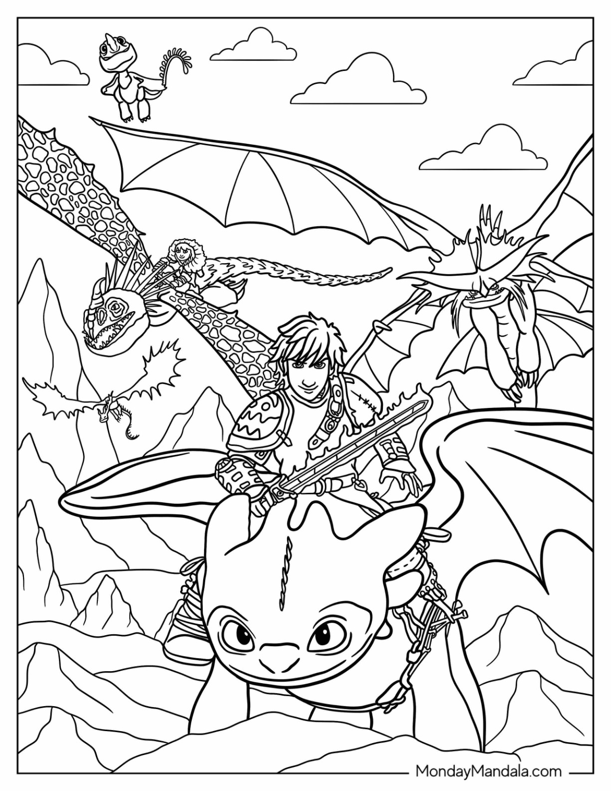 33 How to Train Your Dragon Coloring Pages Printable 26