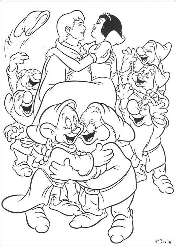 33 Magical Snow White and the Seven Dwarfs Coloring Pages Printable 1