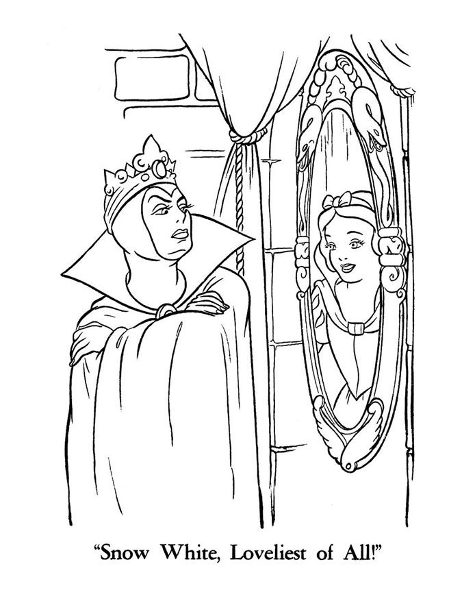 33 Magical Snow White and the Seven Dwarfs Coloring Pages Printable 10