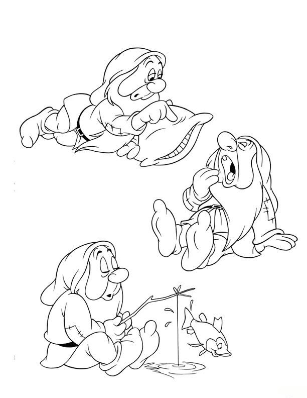 33 Magical Snow White and the Seven Dwarfs Coloring Pages Printable 14