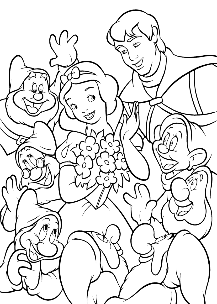 33 Magical Snow White and the Seven Dwarfs Coloring Pages Printable 28