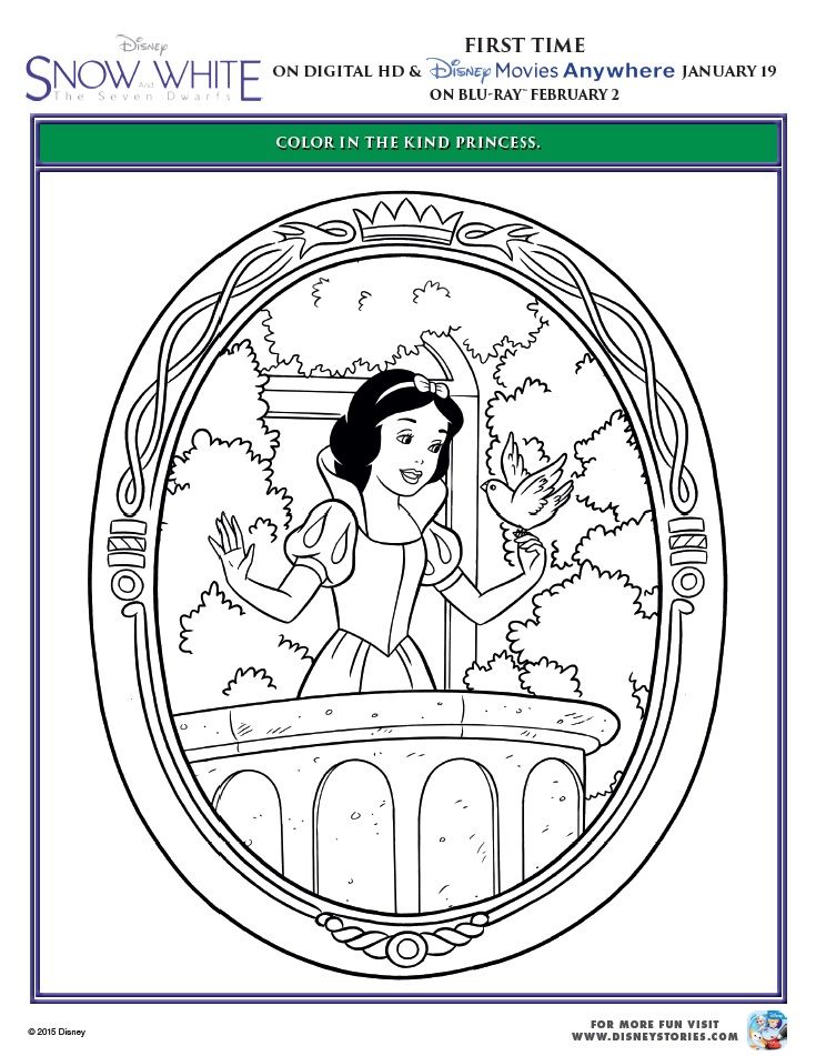 33 Magical Snow White and the Seven Dwarfs Coloring Pages Printable 4