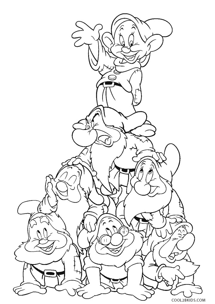 33 Magical Snow White and the Seven Dwarfs Coloring Pages Printable 7