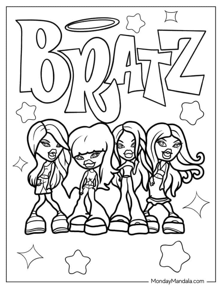 34 Cute Baddie Brats Coloring Pages Printable 2