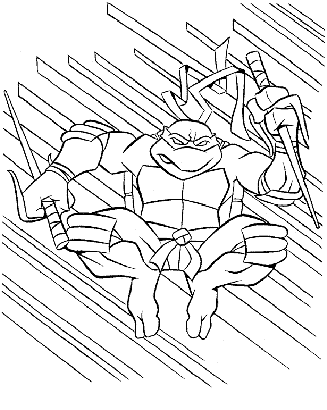 34 Dynamic Teenage Mutant Ninja Turtles Coloring Pages Printable 16