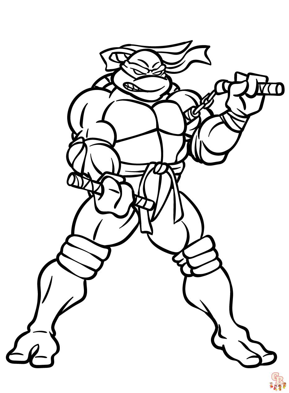 34 Dynamic Teenage Mutant Ninja Turtles Coloring Pages Printable 20