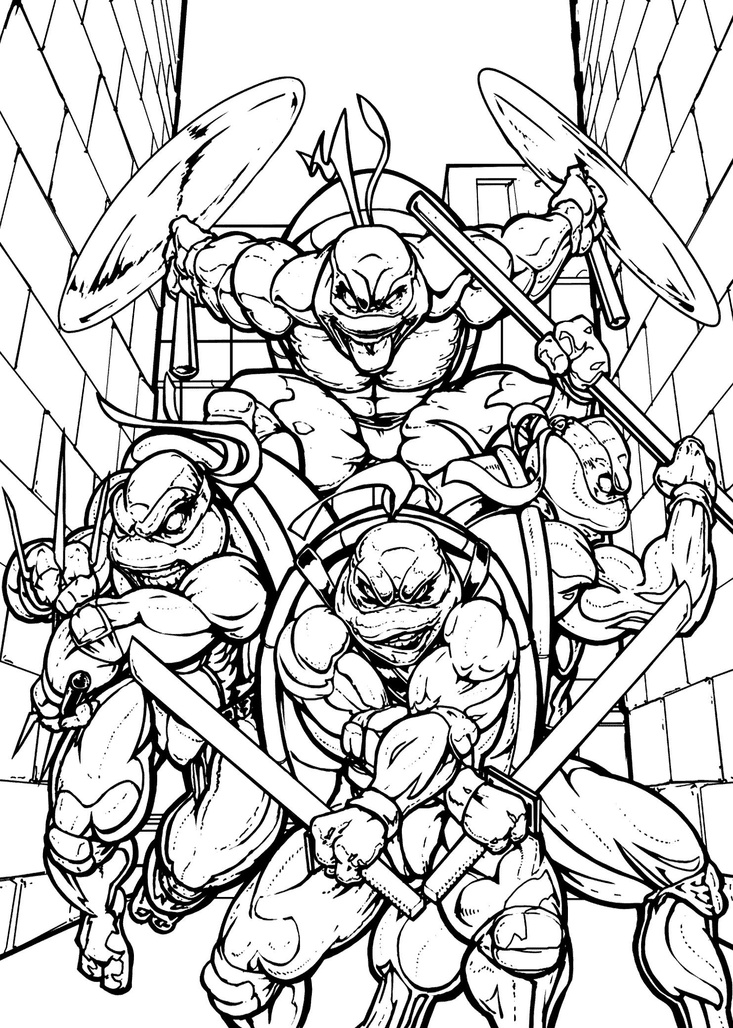 34 Dynamic Teenage Mutant Ninja Turtles Coloring Pages Printable 25