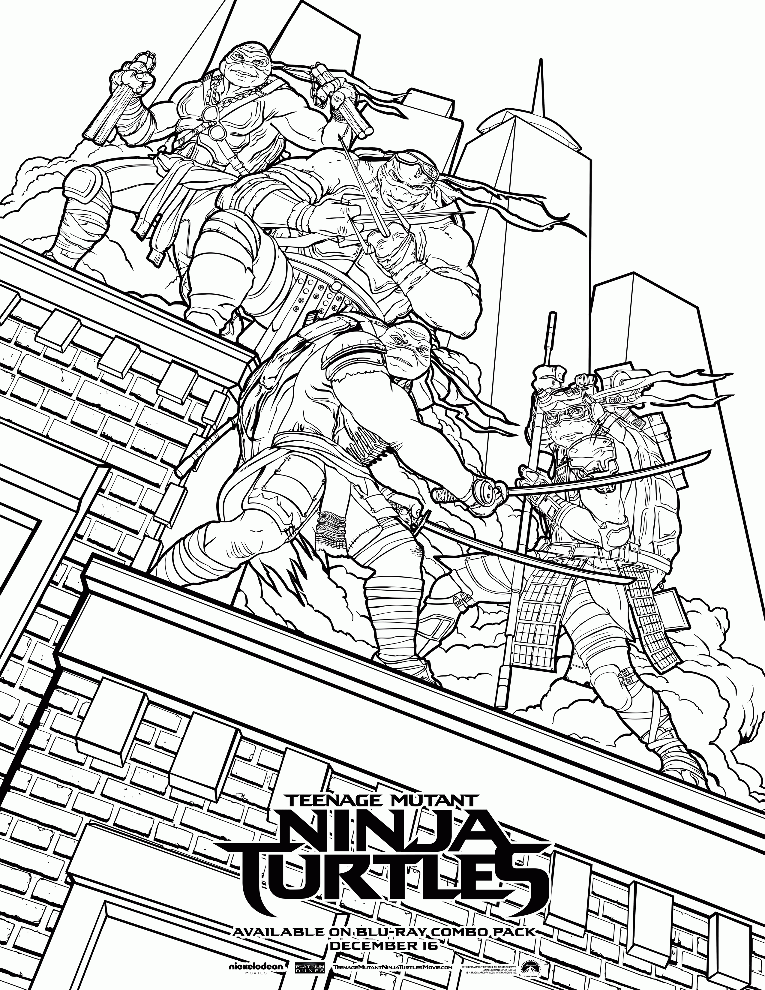 34 Dynamic Teenage Mutant Ninja Turtles Coloring Pages Printable 34