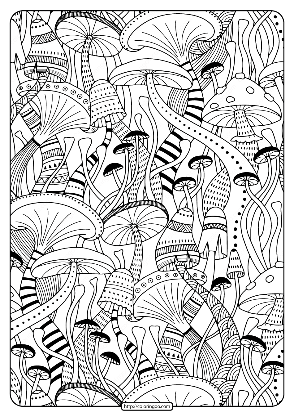 34 Fun Mushrooms Coloring Pages Printable 13