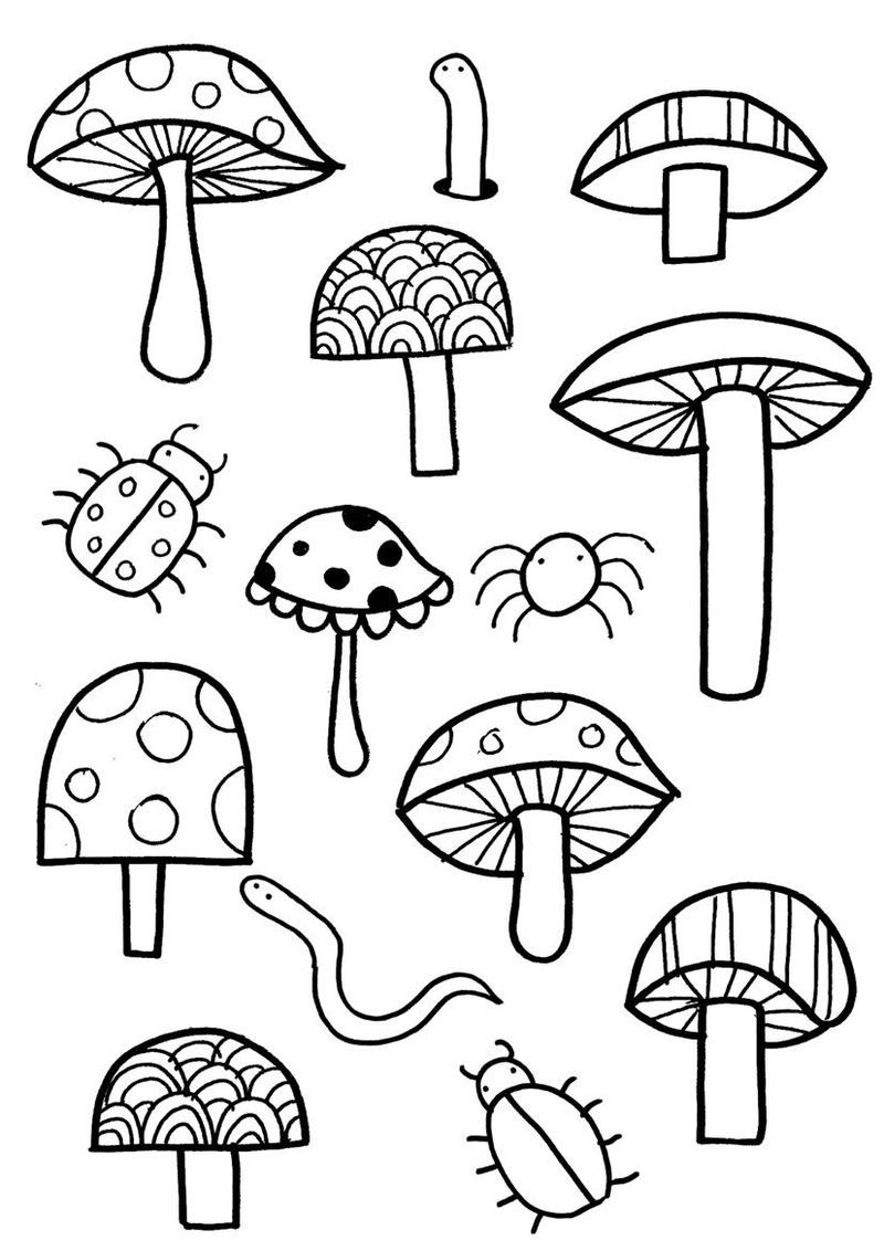 34 Fun Mushrooms Coloring Pages Printable 14