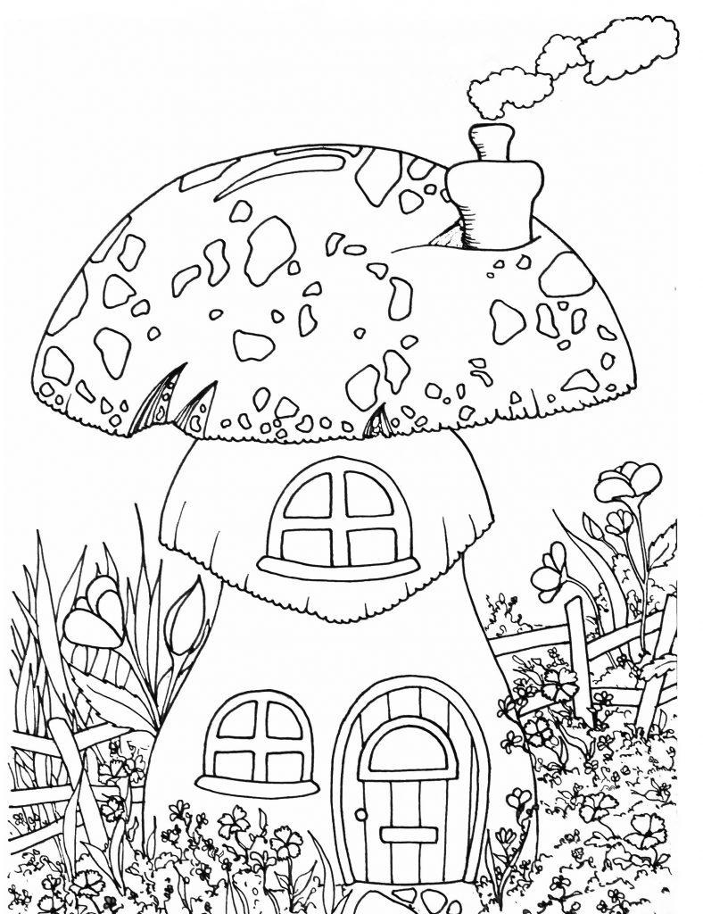 34 Fun Mushrooms Coloring Pages Printable 15