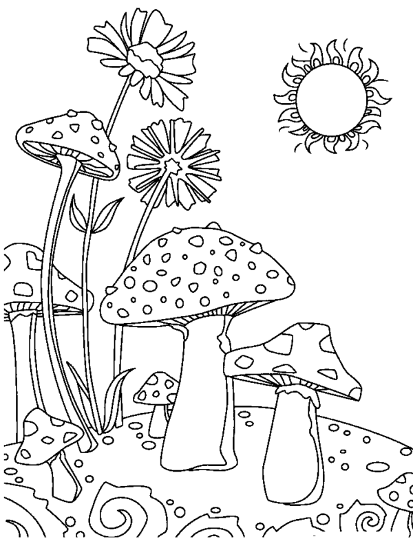 34 Fun Mushrooms Coloring Pages Printable 17