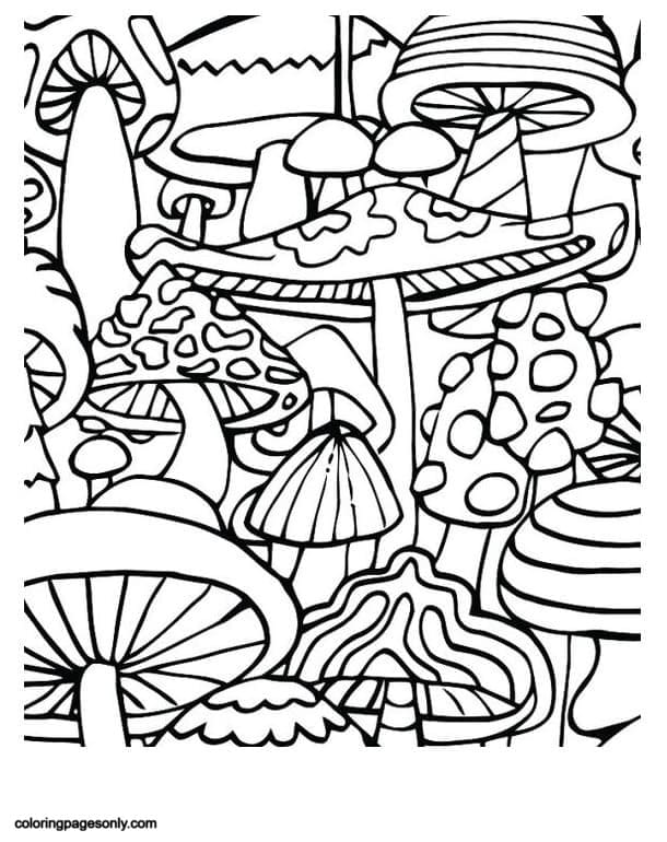 34 Fun Mushrooms Coloring Pages Printable 28