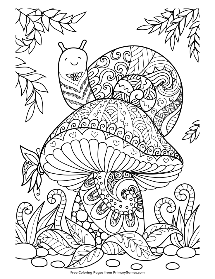 34 Fun Mushrooms Coloring Pages Printable 31