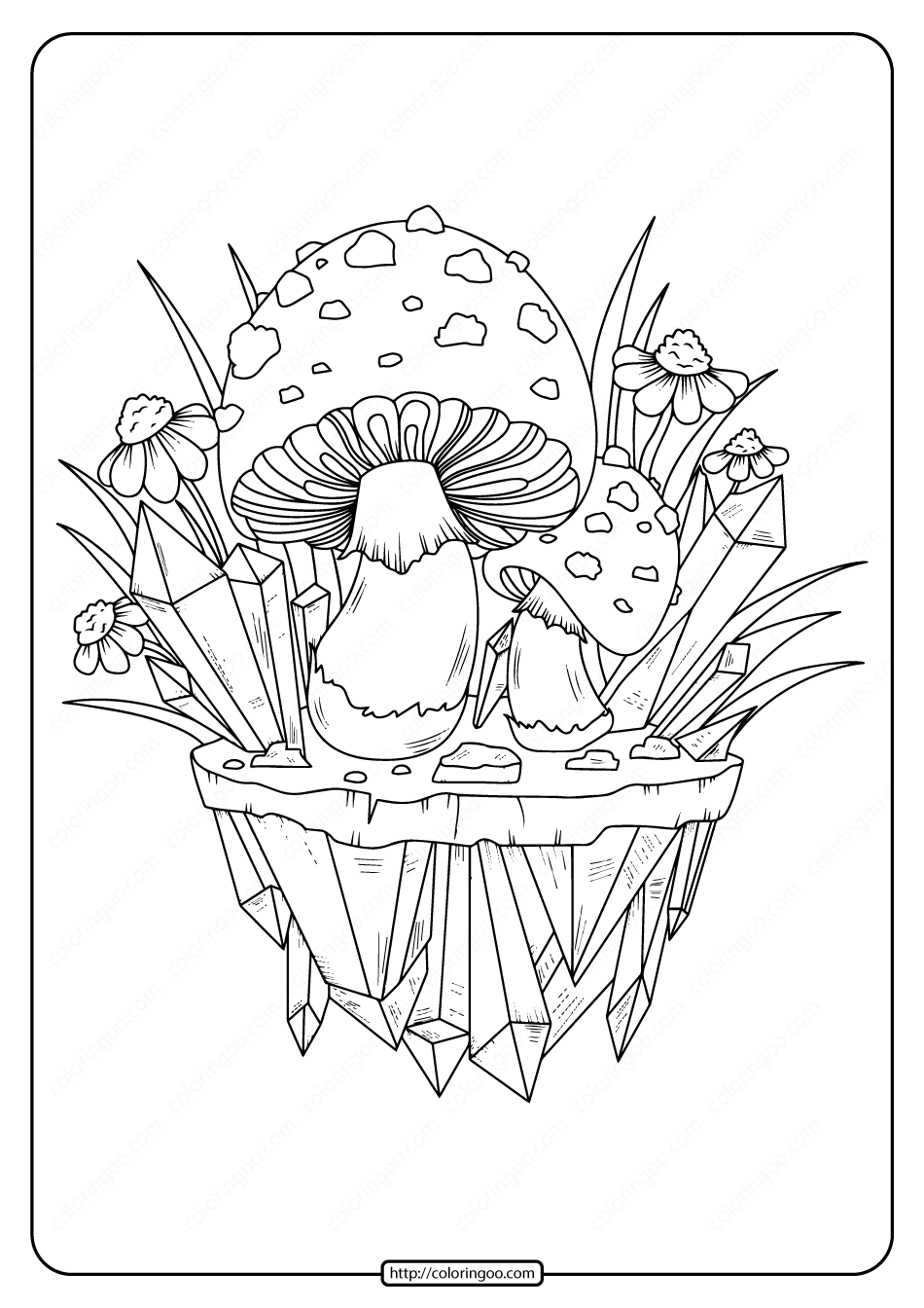 34 Fun Mushrooms Coloring Pages Printable 6