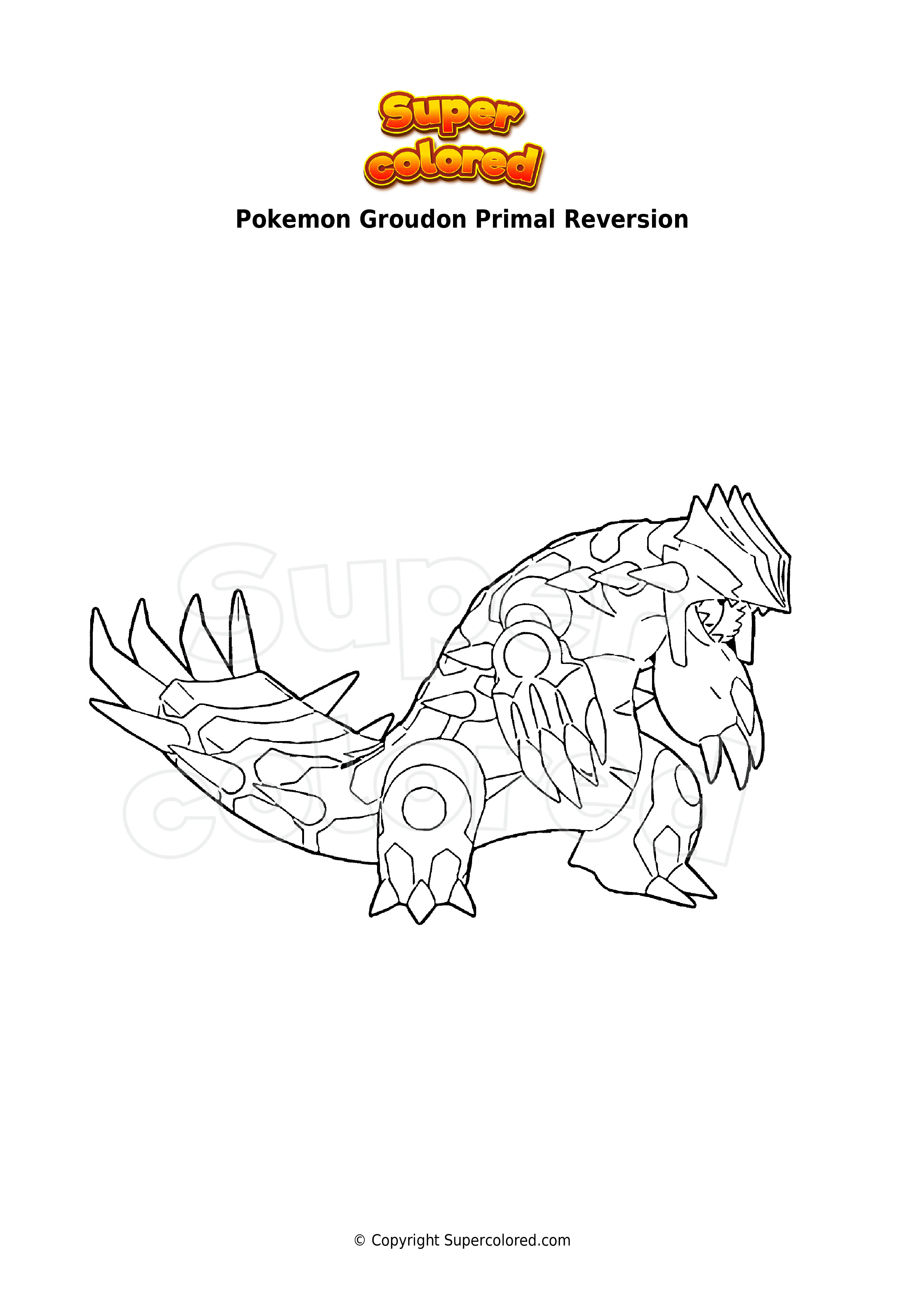 34 Legendary Groudon Pokemon Coloring Pages Printable 4