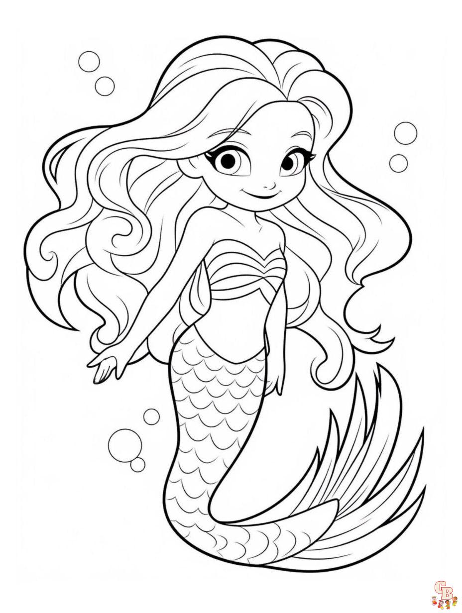 34 Stylish Mermaid Coloring Pages Anime Printable 10