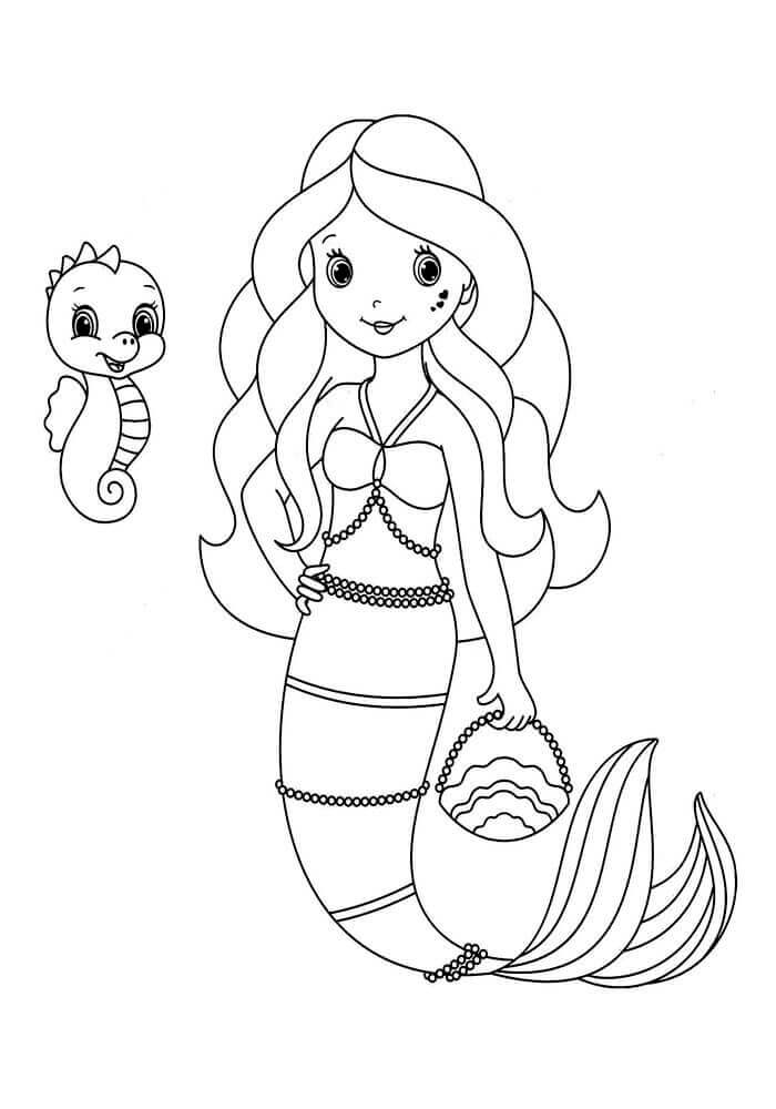 34 Stylish Mermaid Coloring Pages Anime Printable 12