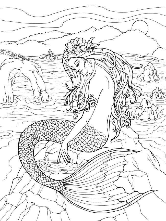 34 Stylish Mermaid Coloring Pages Anime Printable 13