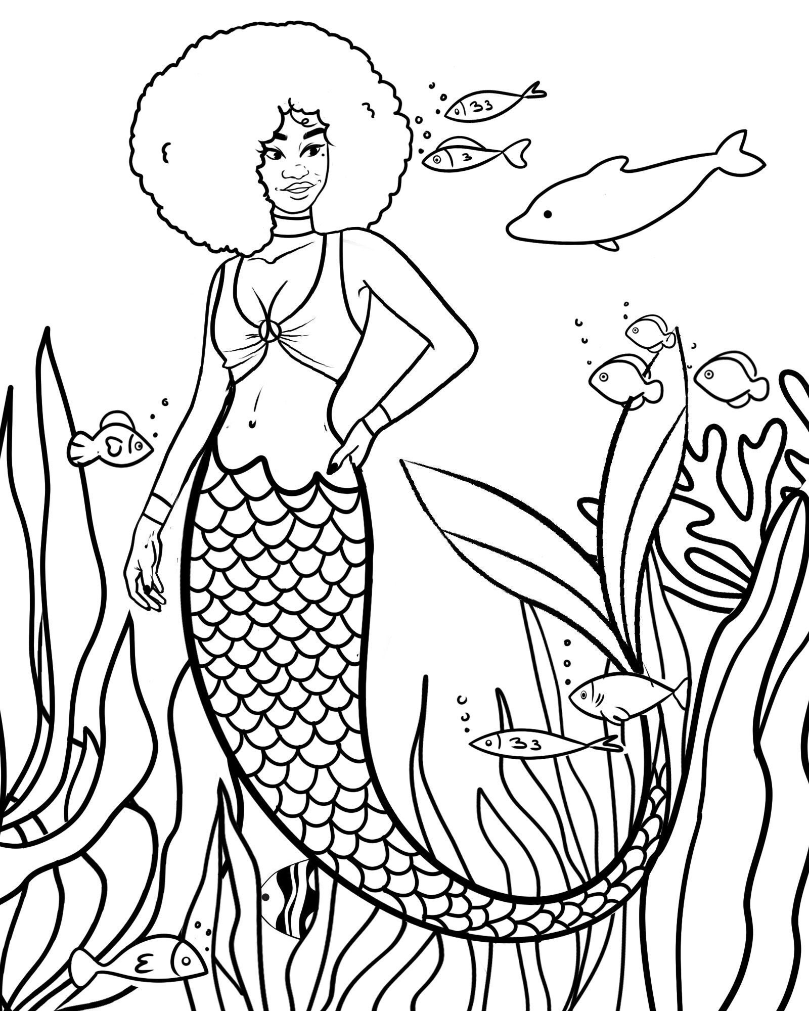 34 Stylish Mermaid Coloring Pages Anime Printable 14