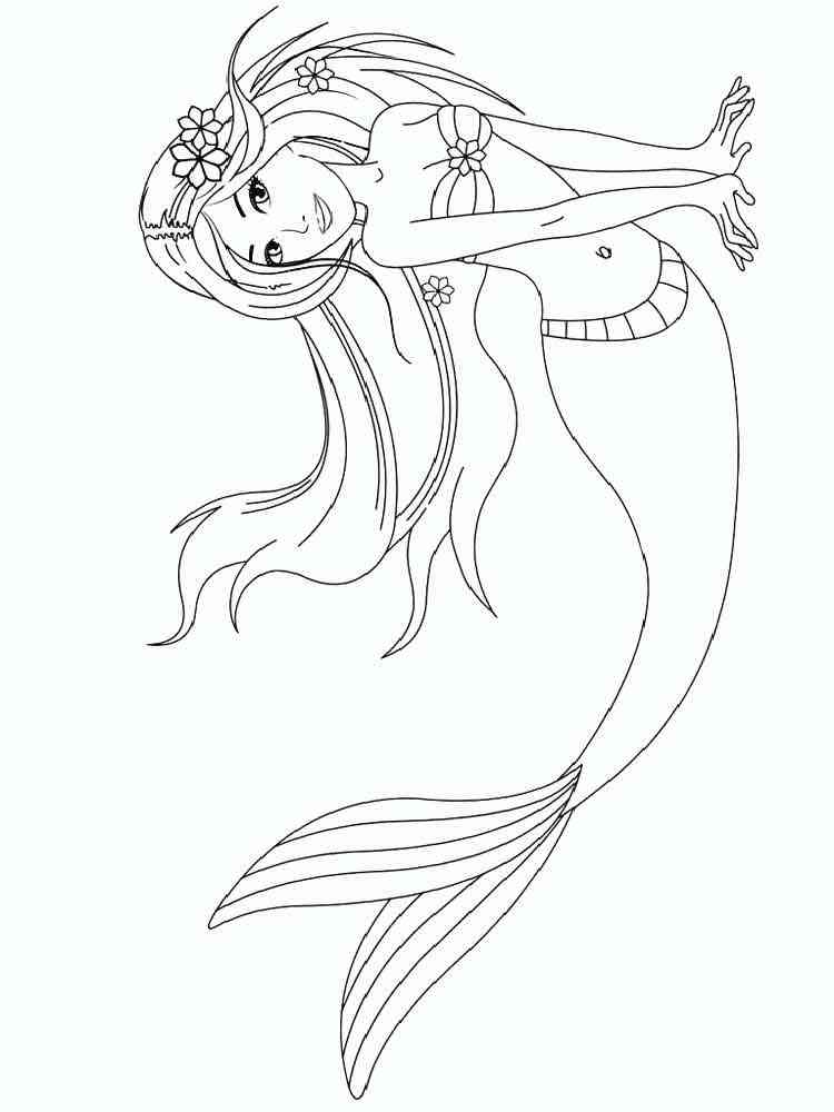 34 Stylish Mermaid Coloring Pages Anime Printable 15