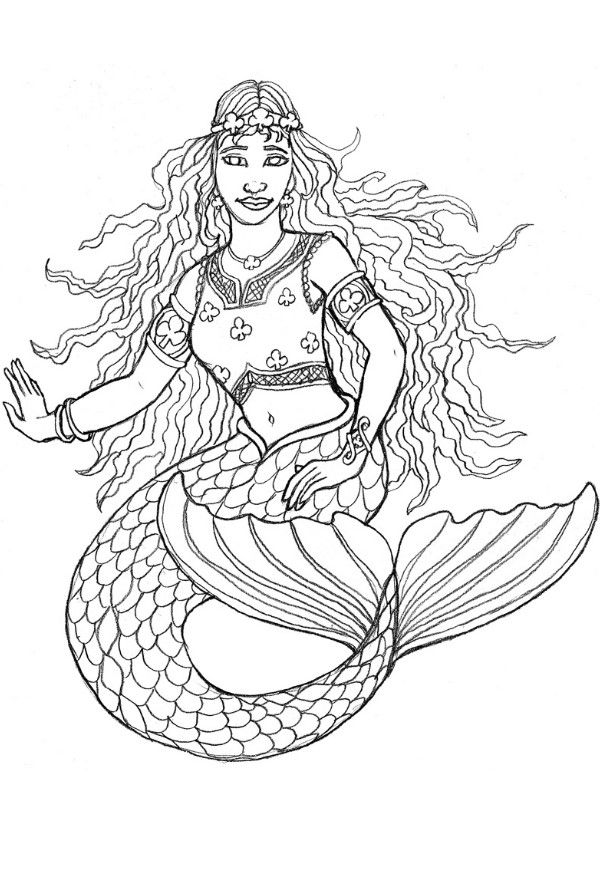 34 Stylish Mermaid Coloring Pages Anime Printable 19