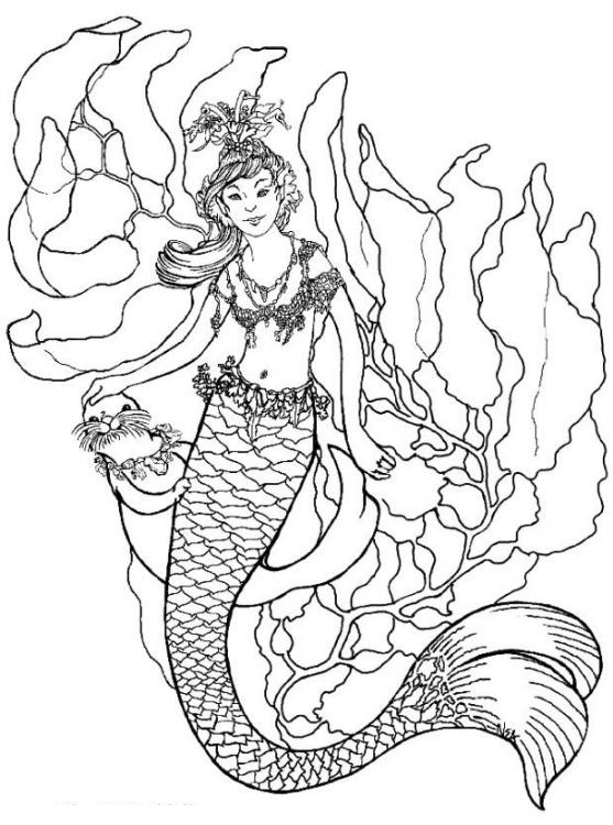 34 Stylish Mermaid Coloring Pages Anime Printable 24